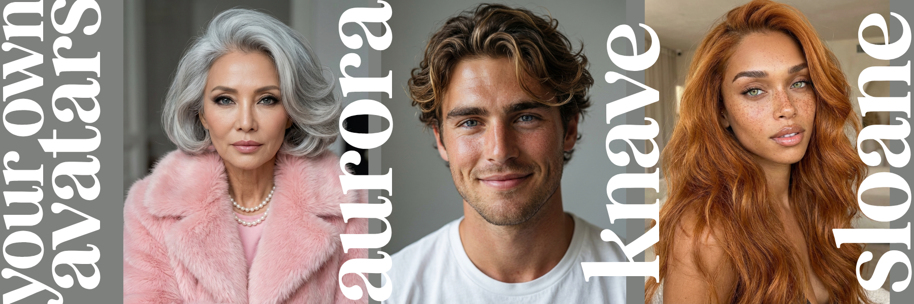 Aurora, Knave, and Sloane — three AI personas built with the Alexis AI Identity Lock System